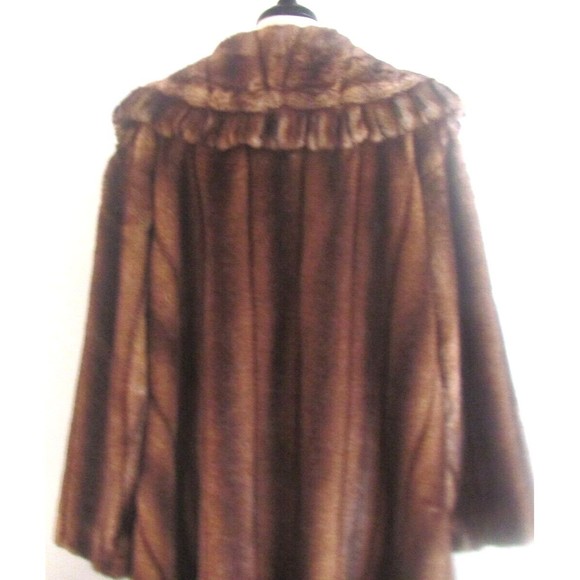 Women's Faux Fur Designer C H Couture Helene Brown Faux Mink Fur Coat 12.R - Picture 9 of 16